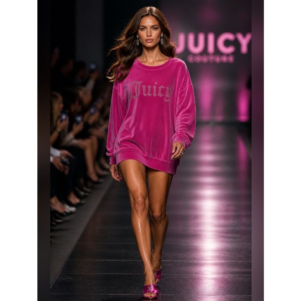 Juicy Couture Pink Velour Logo Sweatshirt